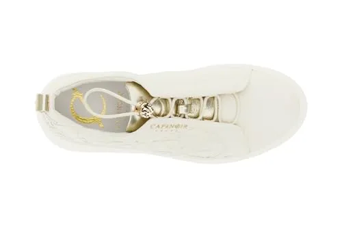 CafèNoir Sneakers Lacci Elastici pelle avorio decori