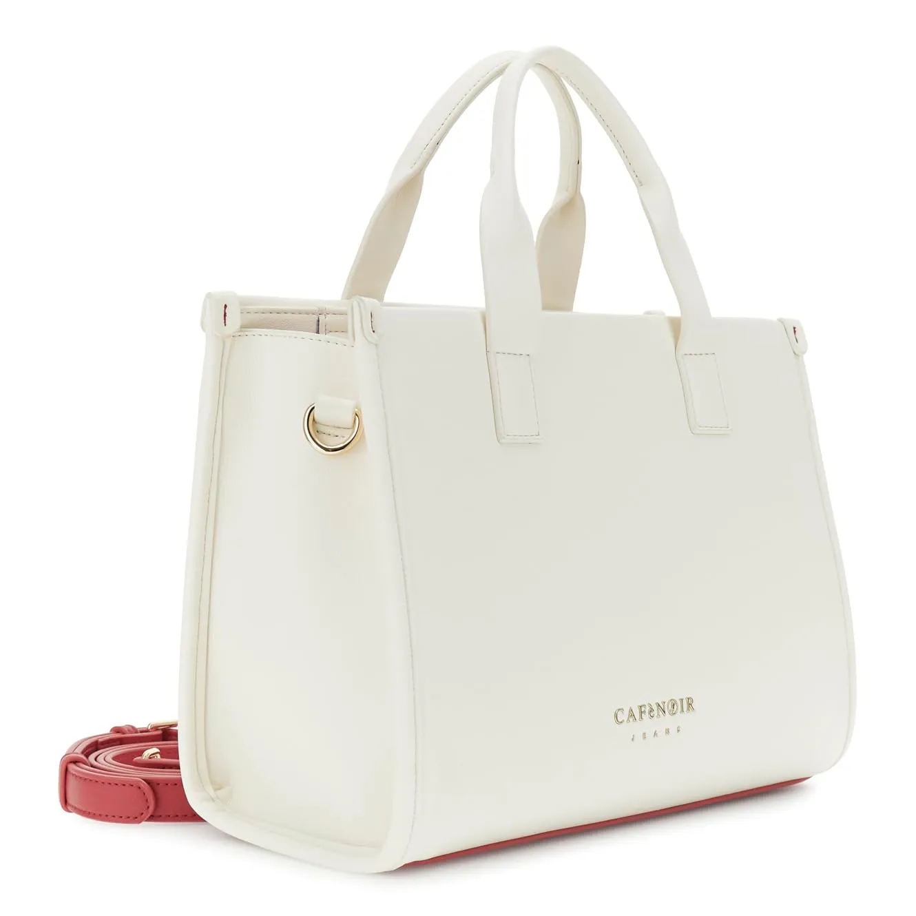 CafèNoir Tote Donna in Canvas Effetto Nappa con Ricamo