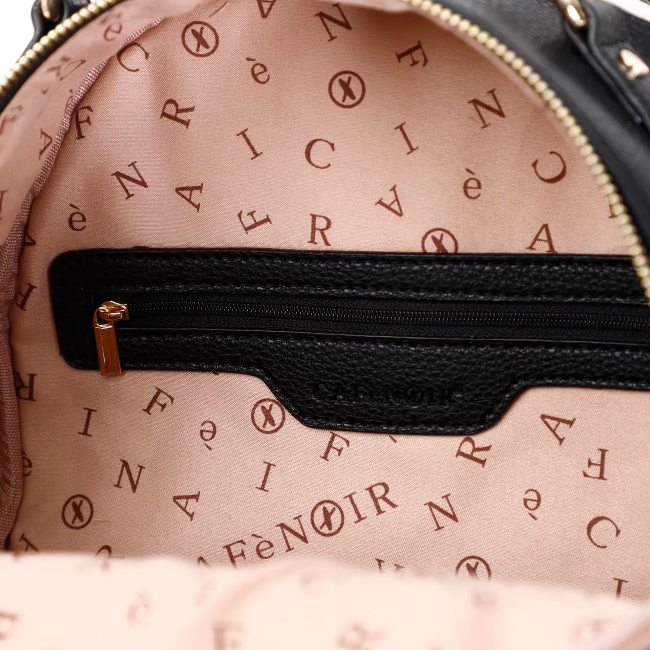 CafèNoir Zaino Donna Nero con Lettere Similpelle