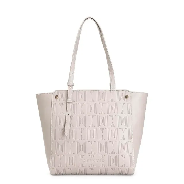 CafèNoir shopping logo embossed taupe rigida zip