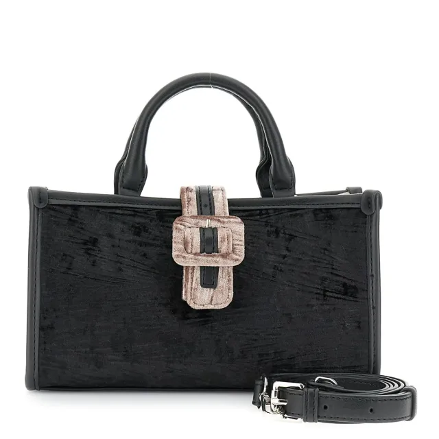 CafèNoir Minibag Velluto Similpelle con Fibbia