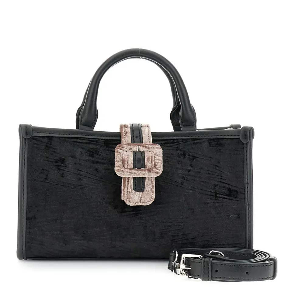 CafèNoir Minibag Velluto Similpelle con Fibbia
