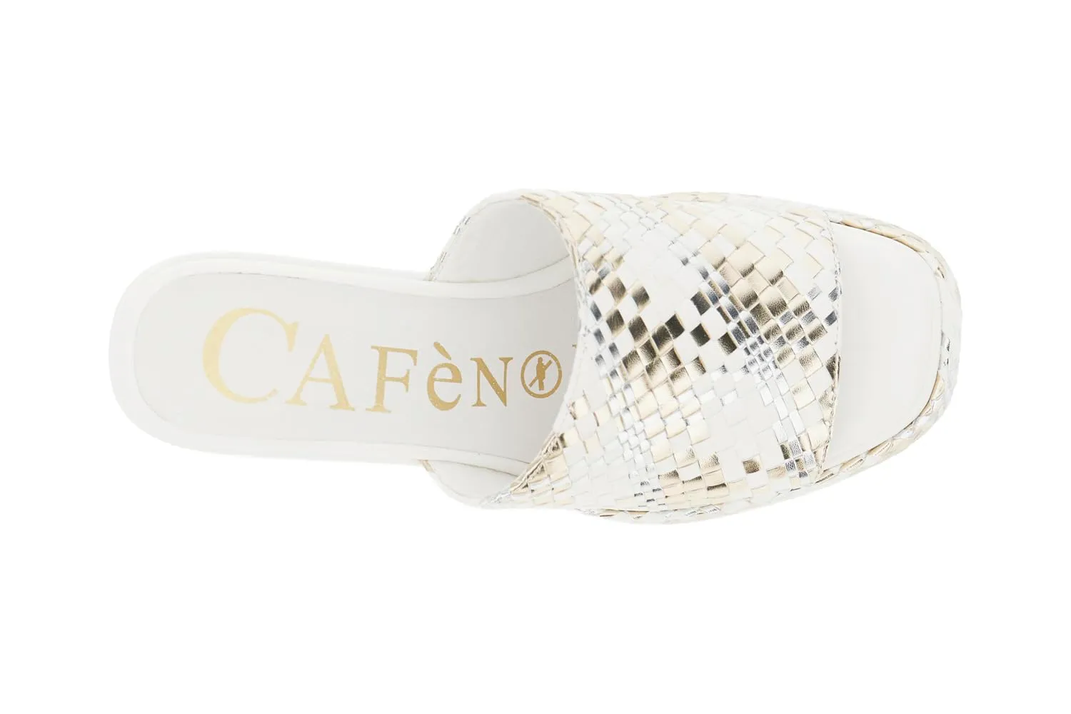 CafèNoir Ciabatta Intreccio Laminato Sandali Zeppa 39 EU
