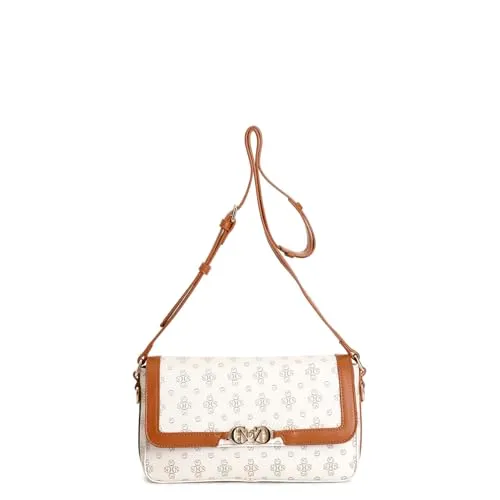 CafèNoir Borsa a Spalla Monogram Cuoio con Pattina