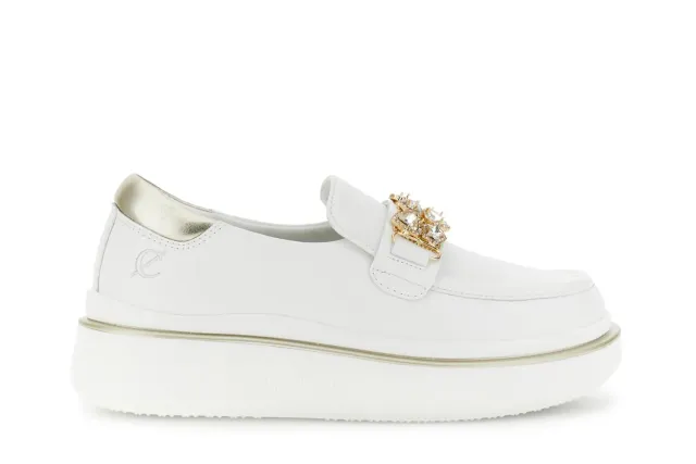 CafèNoir sneakers pelle bianca donna