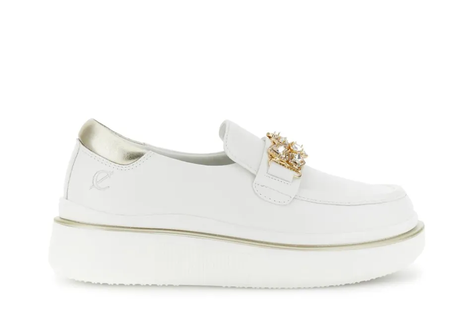 CafèNoir sneakers pelle bianca donna