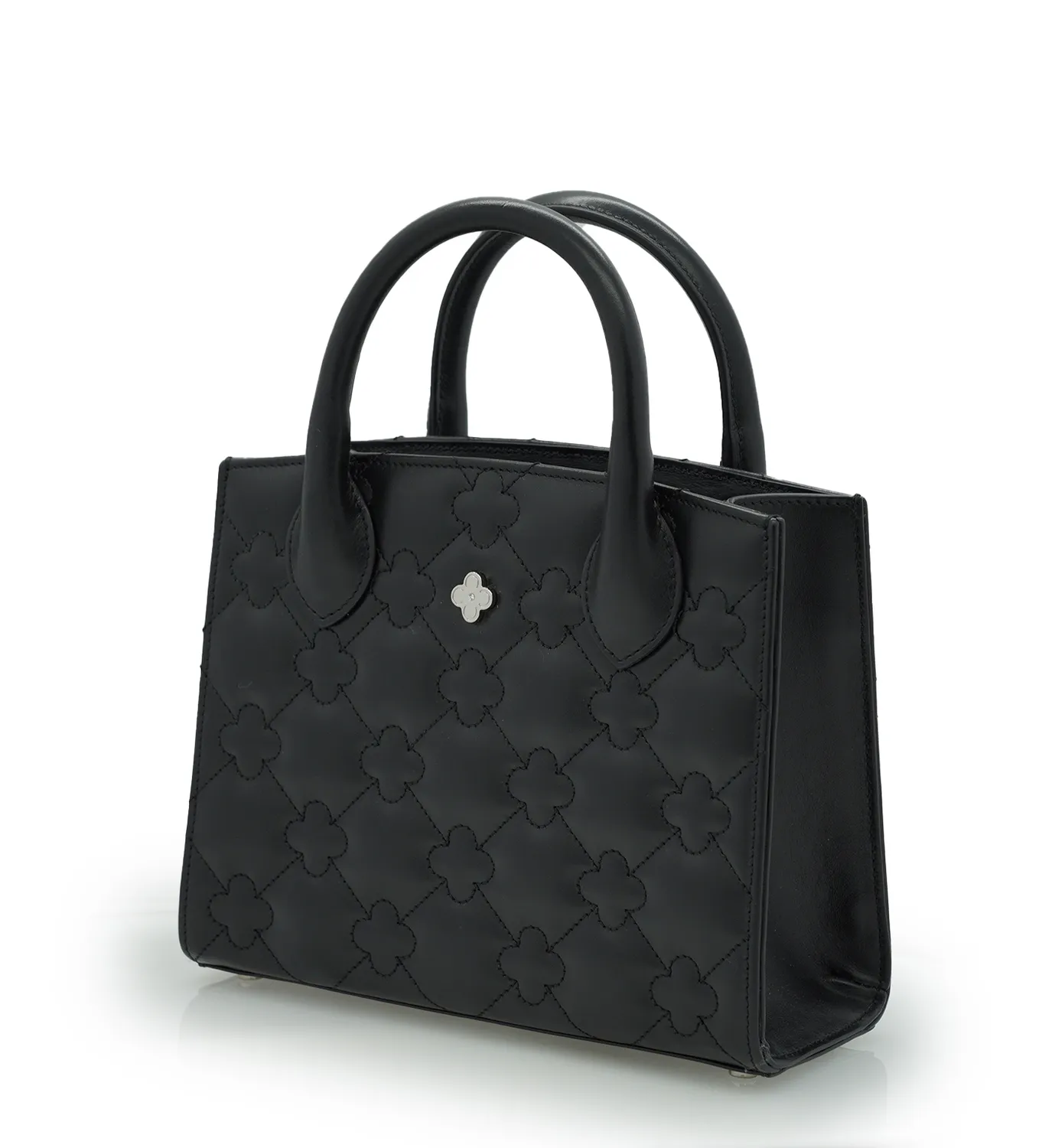 Cardinal Milano Tote Small borsa pelle nera trapuntata