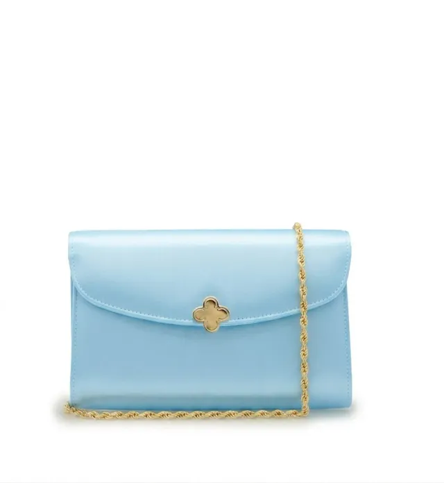 Cardinal Milano Lady Princess Sky Blue clutch seta azzurra