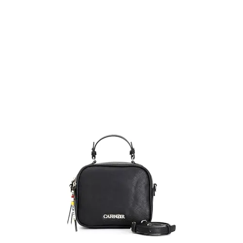 CafèNoir Camera Bag Donna Nera Saffiano Doppia Zip