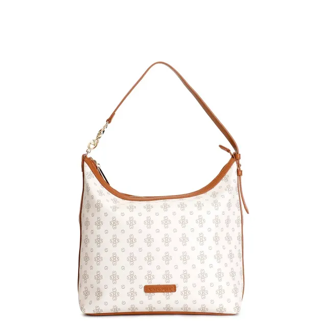 CafèNoir Borsa a Spalla Saffiano Monogram Cuoio