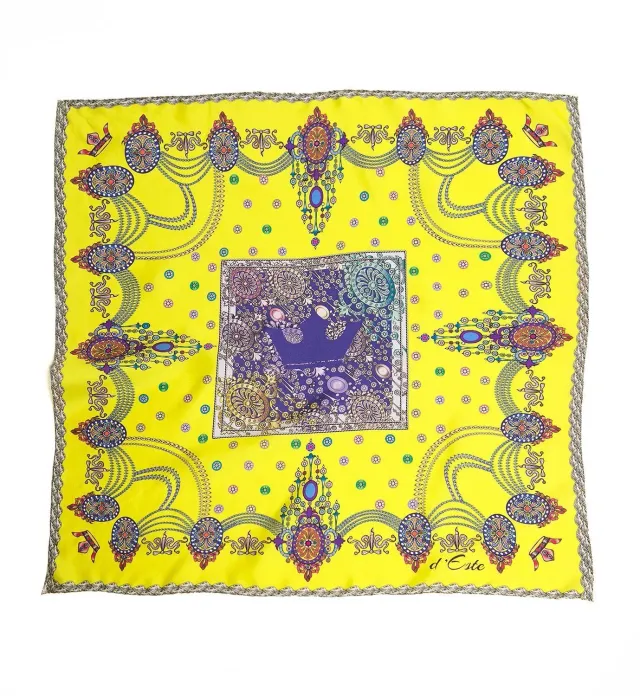 Cardinal Milano The Crown Foulard Seta Giallo