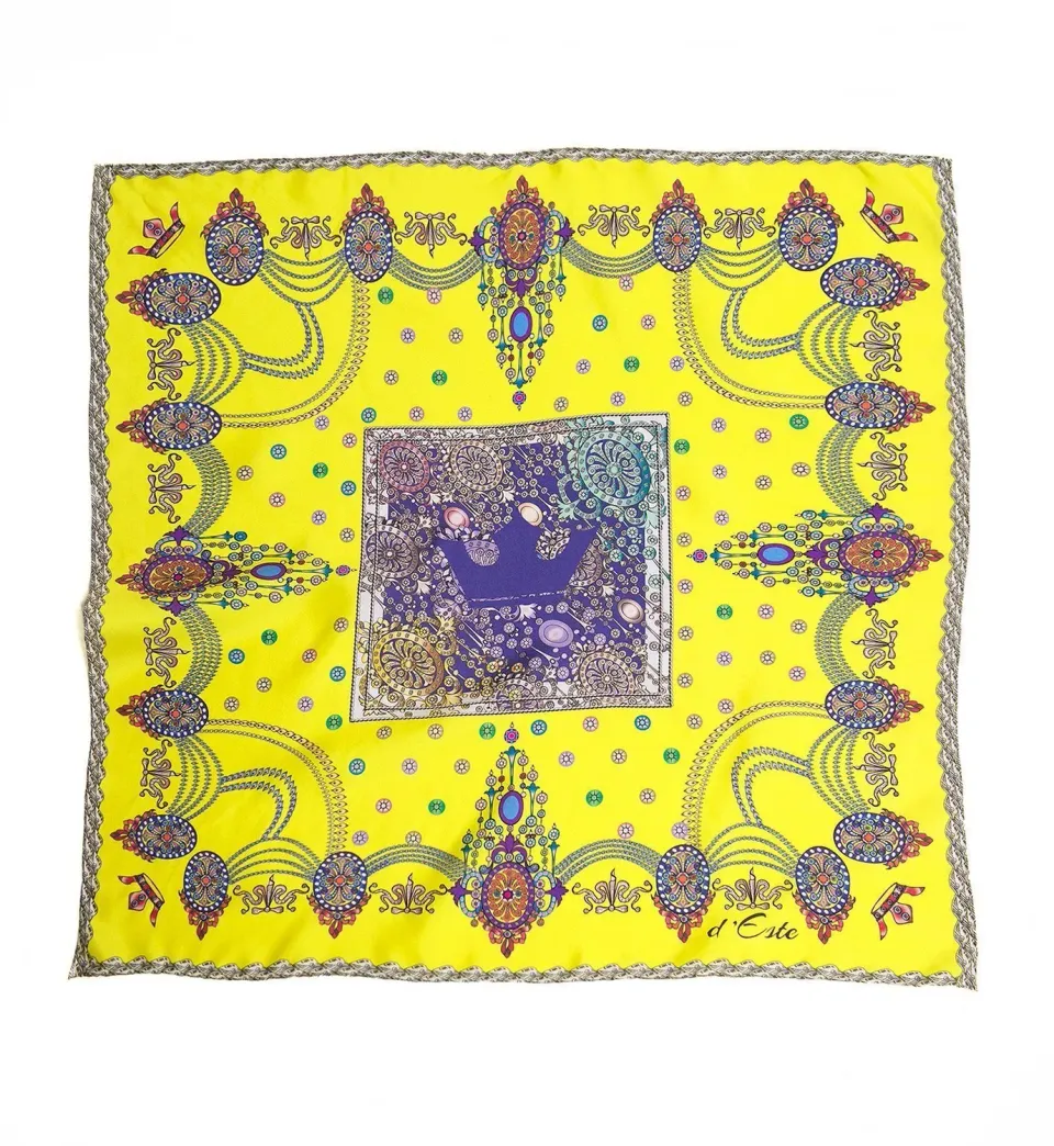 Cardinal Milano The Crown Foulard Seta Giallo