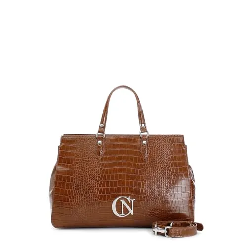 CafèNoir Tote Stampa Coccodrillo Marrone Tracolla Shopping
