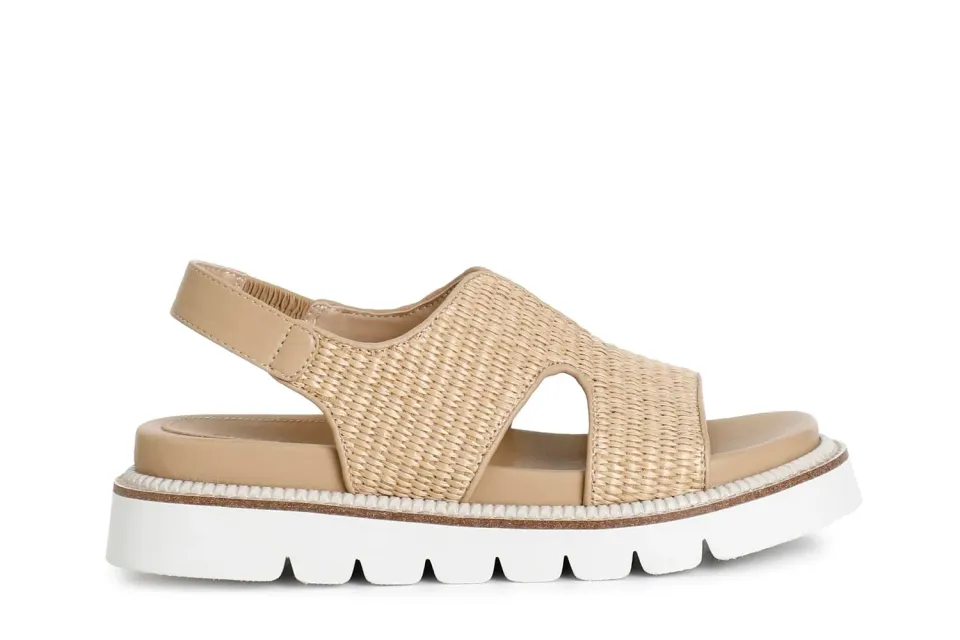 CafèNoir Sandali Donna Intrecciati Ecru Taglia 39 Zeppa 2,9 cm