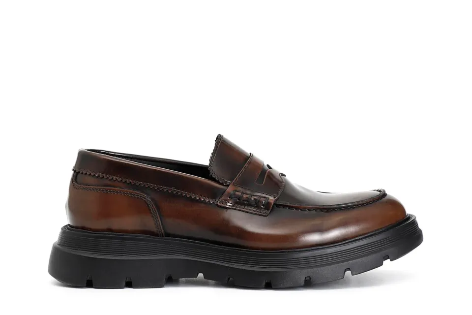 CafèNoir Mocassino Pelle Spazzolata mocassino uomo nero