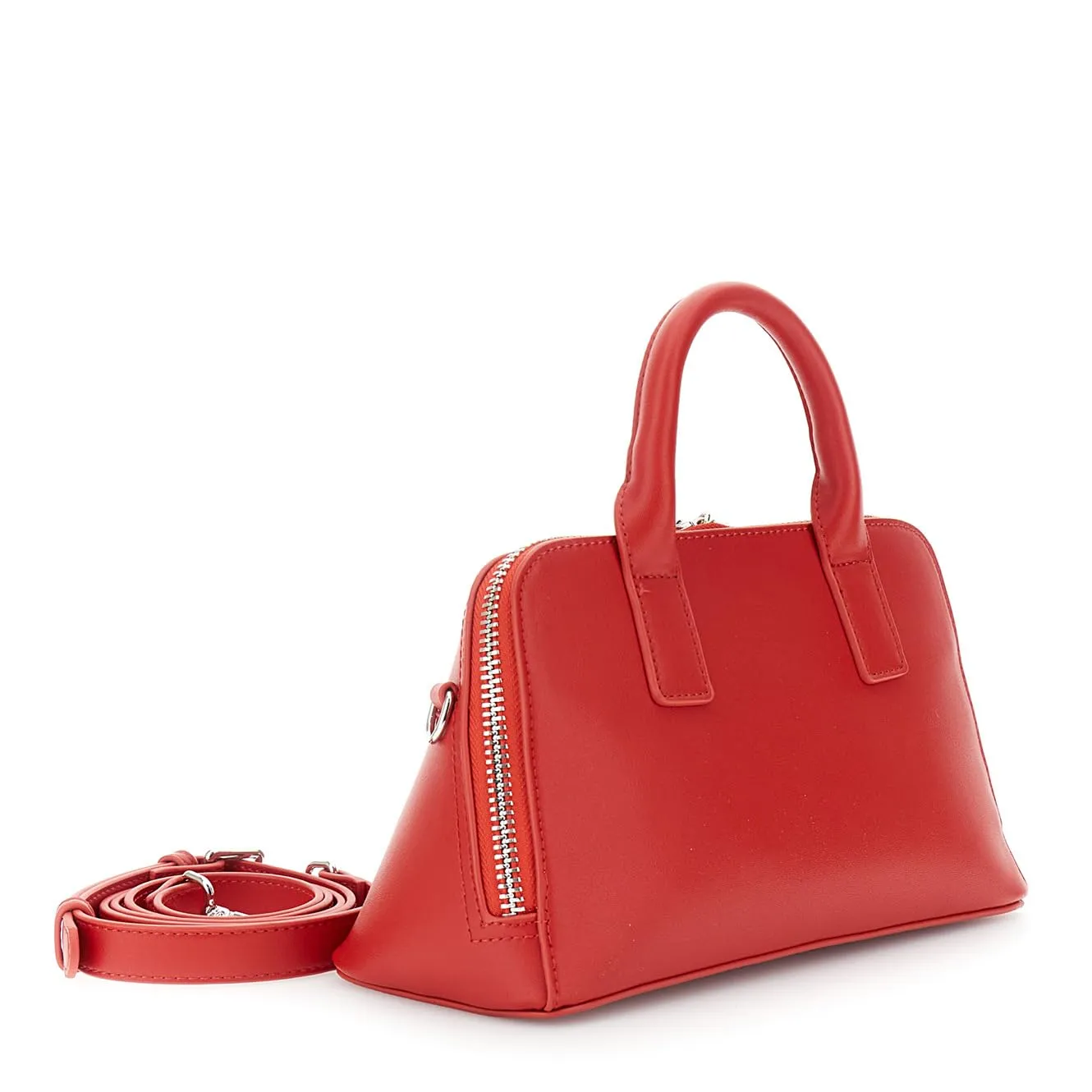 CafèNoir Trapezioidale Zip borsa a mano rossa