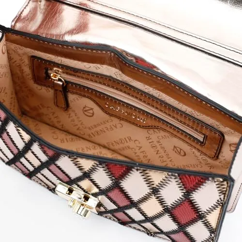 CafèNoir Pochette Rombi Patchwork Multicolor con Strass