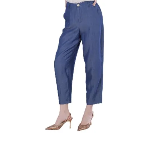 CafèNoir Cocoon Tencel Denim pantaloni donna indaco