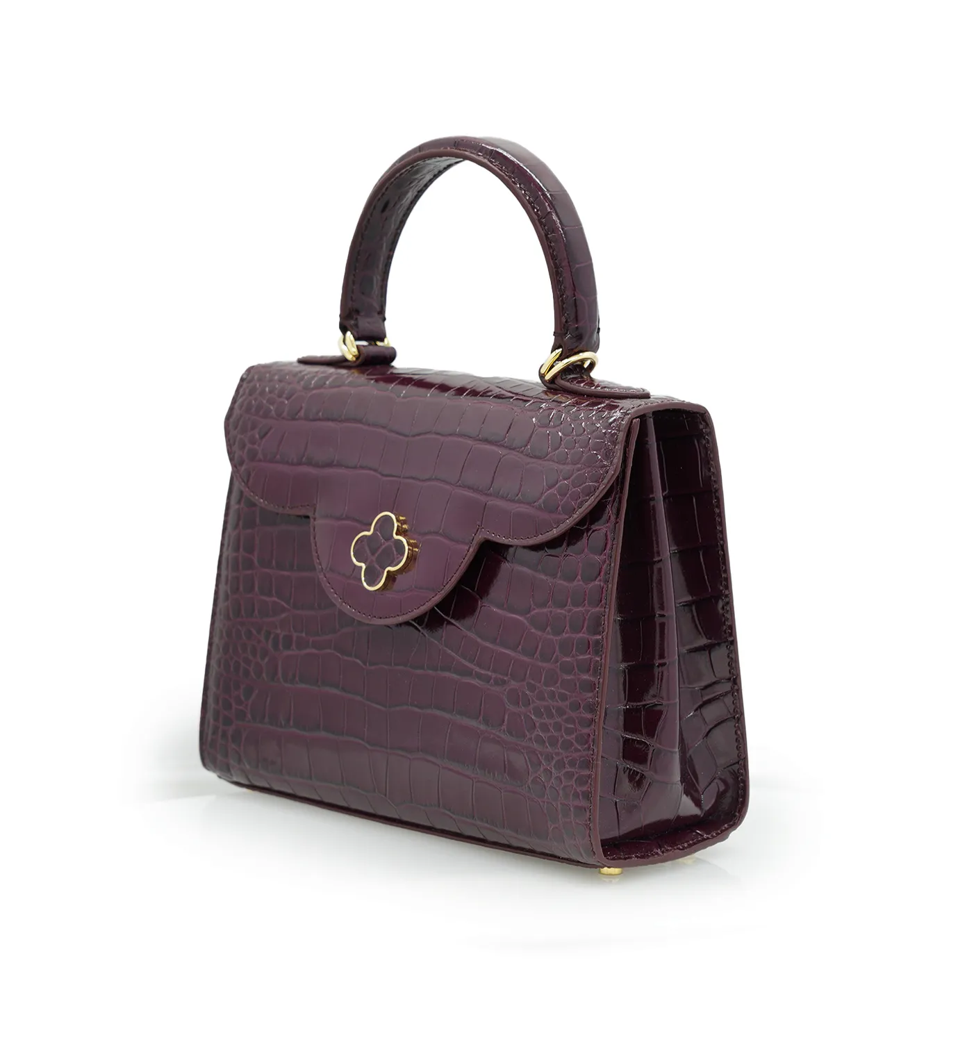 Cardinal Milano First Lady borsa vitello bordeaux stampa coccodrillo