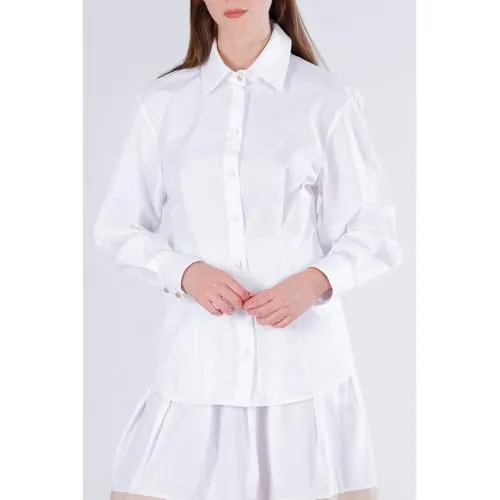 CafèNoir Popeline Camicia Donna Bianca Maniche Lunghe