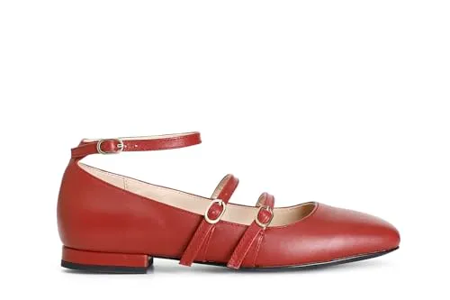 CafèNoir Ballerina Pelle 3 Fibbie cinturino caviglia
