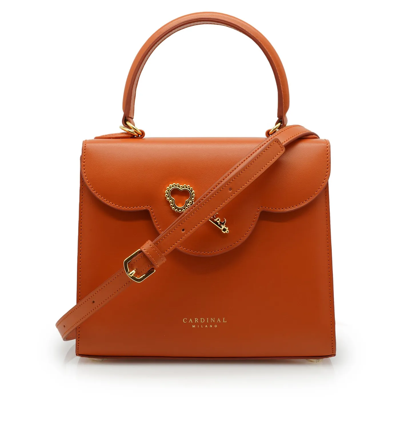 Cardinal Milano First Lady Orange Plain borsa vitello arancione