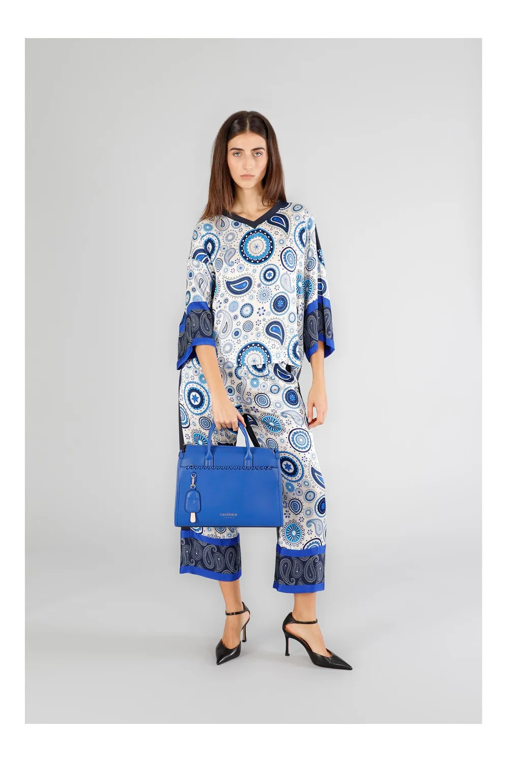 CafèNoir Tote Donna Blu Intrecciata Charm
