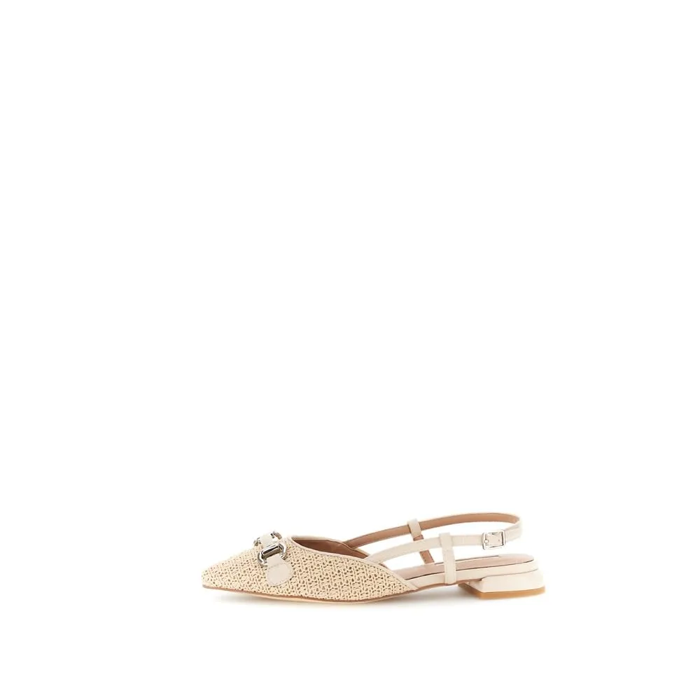 CafèNoir Ballerine Slingback Rafia Morsetto Nude
