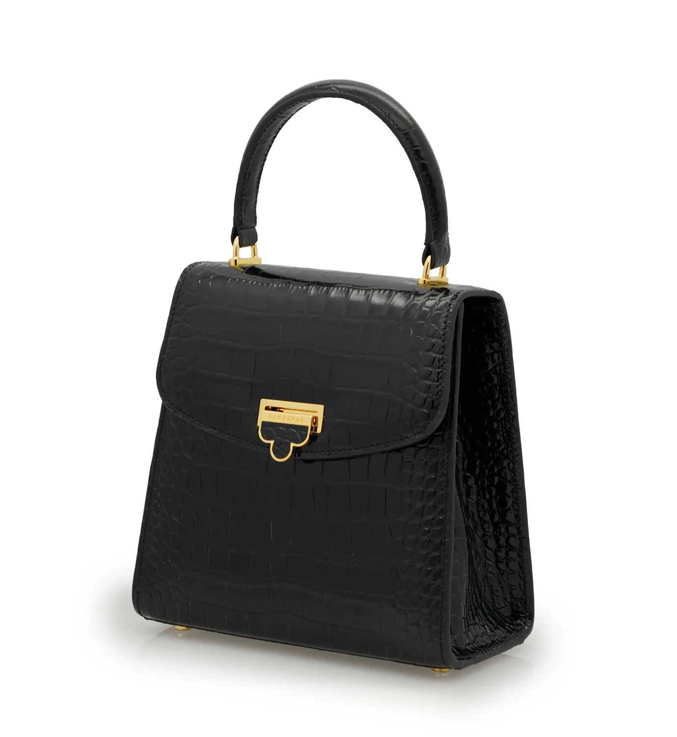 Cardinal Milano Tiffany borsa nera vitello stampa coccodrillo
