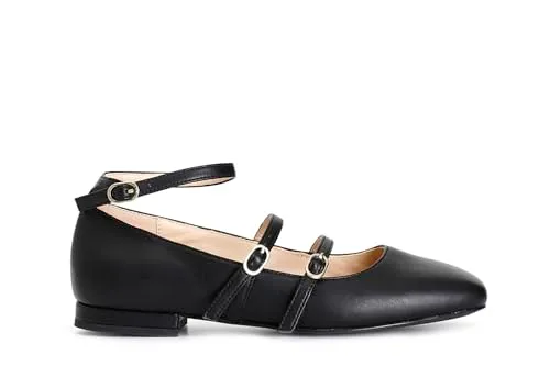CafèNoir Ballerina Pelle 3 Fibbie cinturino caviglia