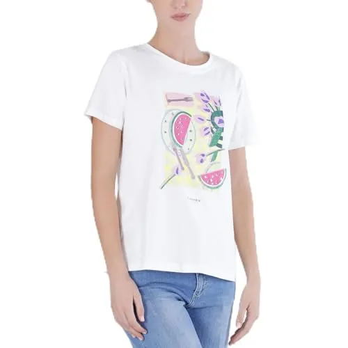 CafèNoir T-Shirt Multifrutti Maglia Cotone Off White M
