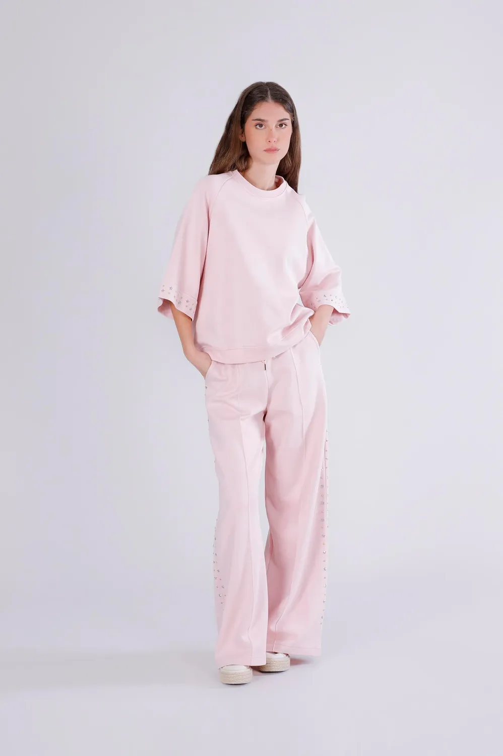 CafèNoir Felpa Over Maniche Corte felpa donna rosa S