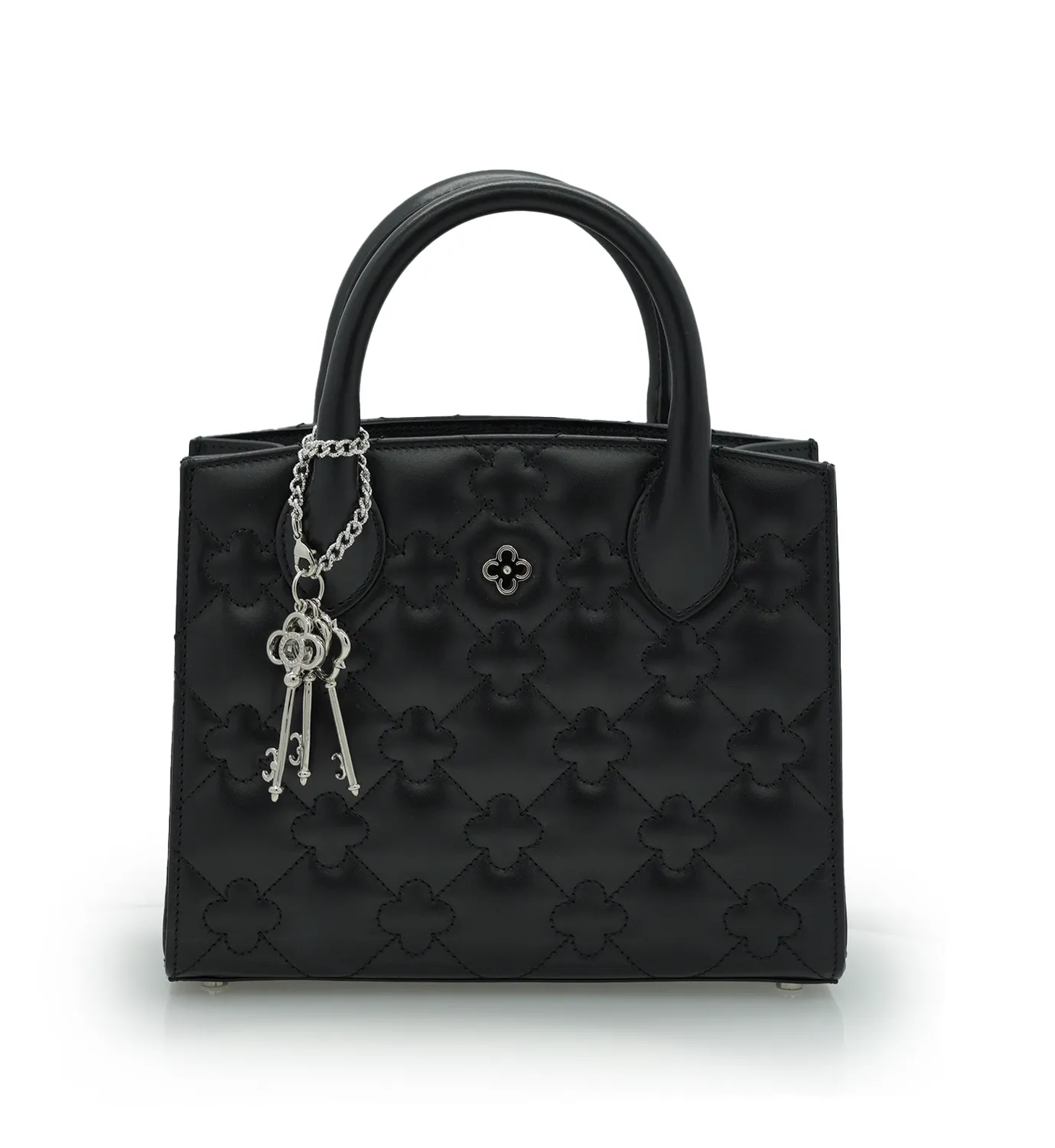 Cardinal Milano Tote Small borsa pelle nera trapuntata