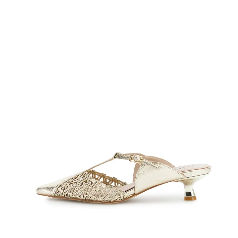 CafèNoir Cornely Sabot Donna Pelle Laminata Light Gold 39 EU