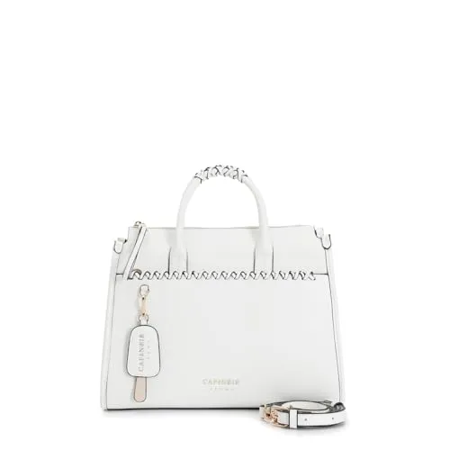 CafèNoir tote donna bianca intrecciata con charm