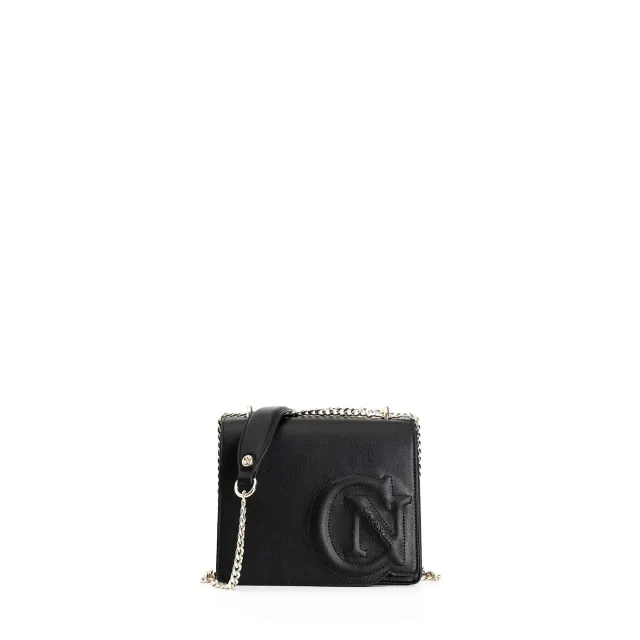 CafèNoir Minibag Logo Rilievo Pochette Nera Catena Dorata