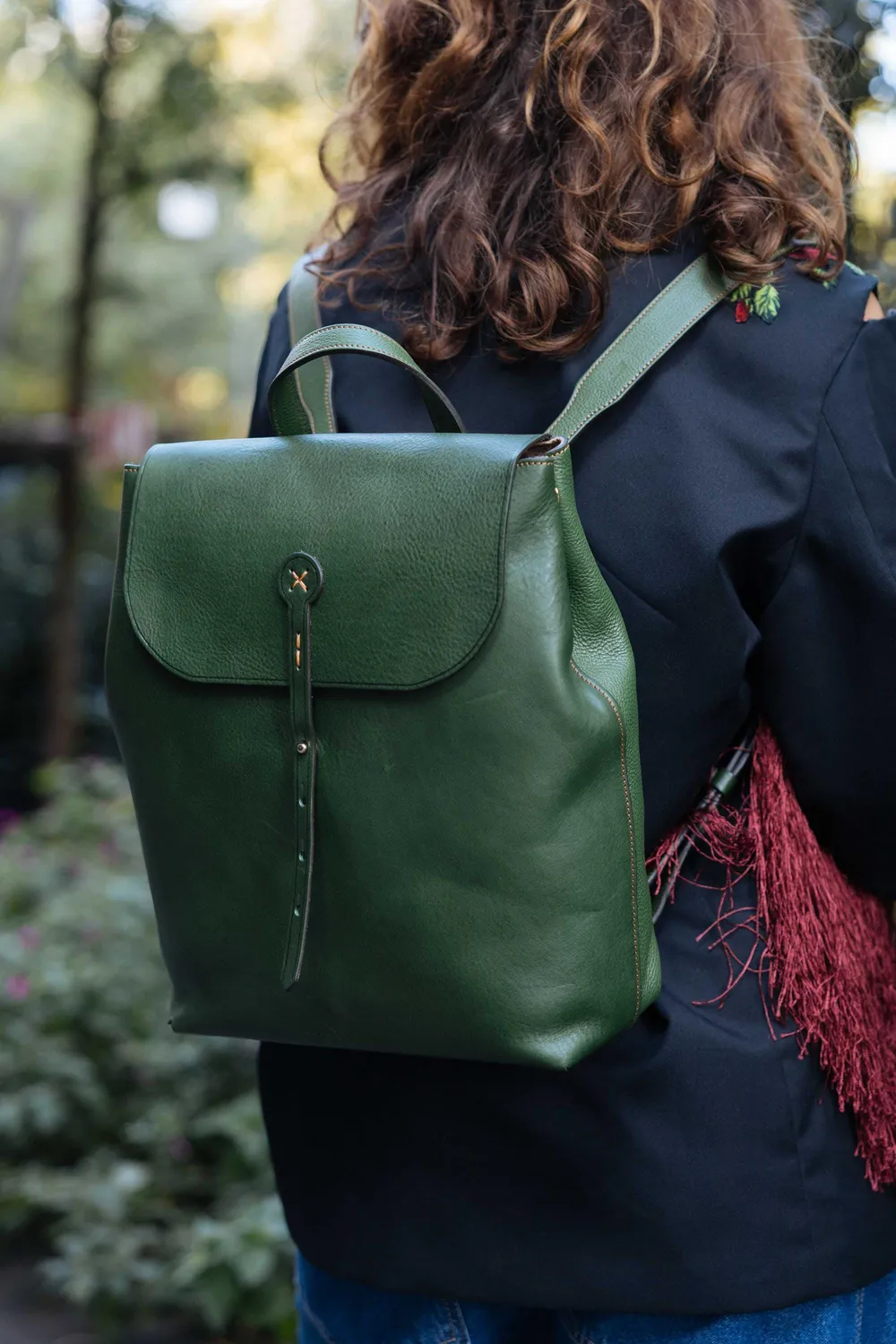 Aigin Milano Backpack zaino naturale pieno fiore ottone
