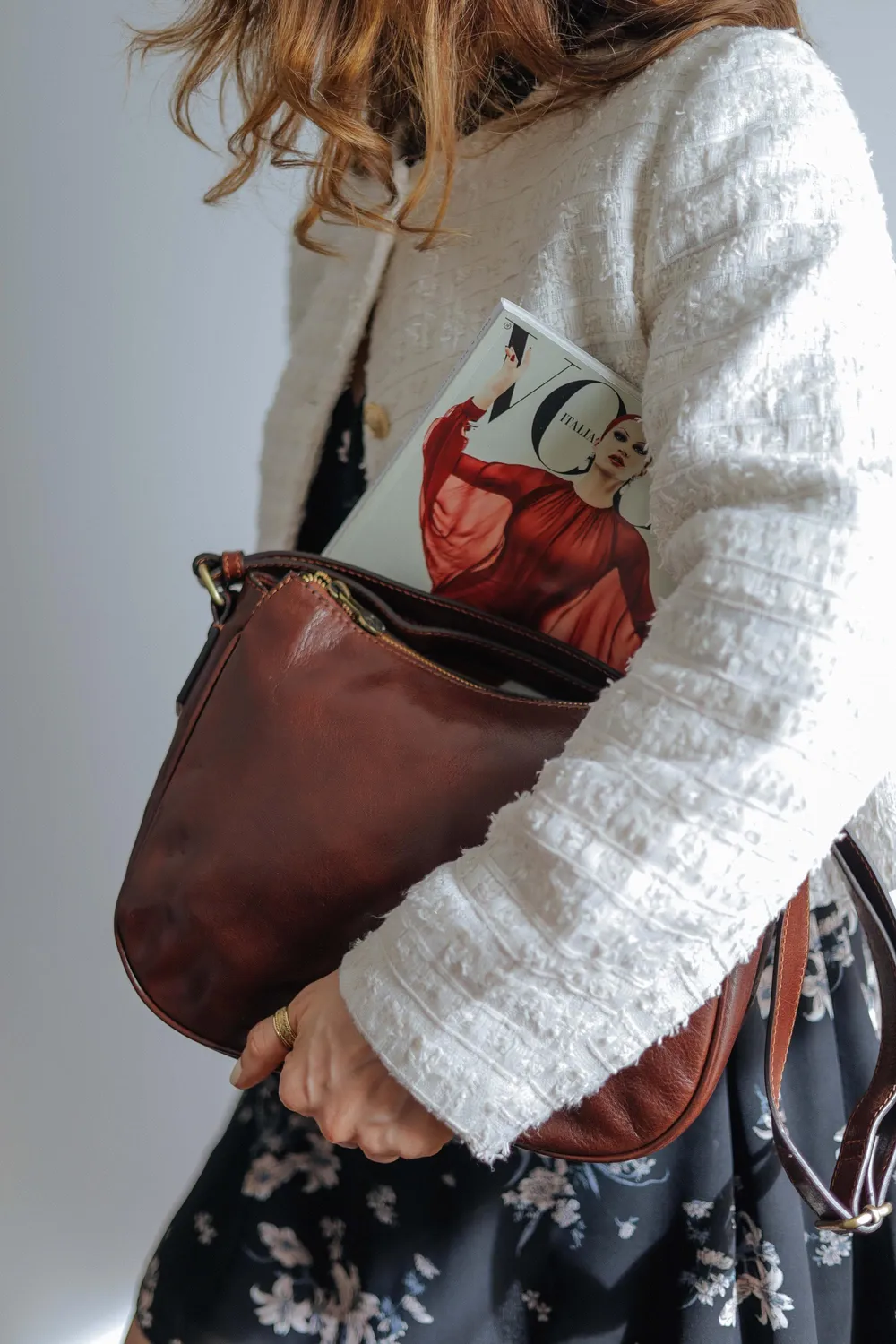 Aigin Milano Cross Body borsa tracolla marrone vegetale