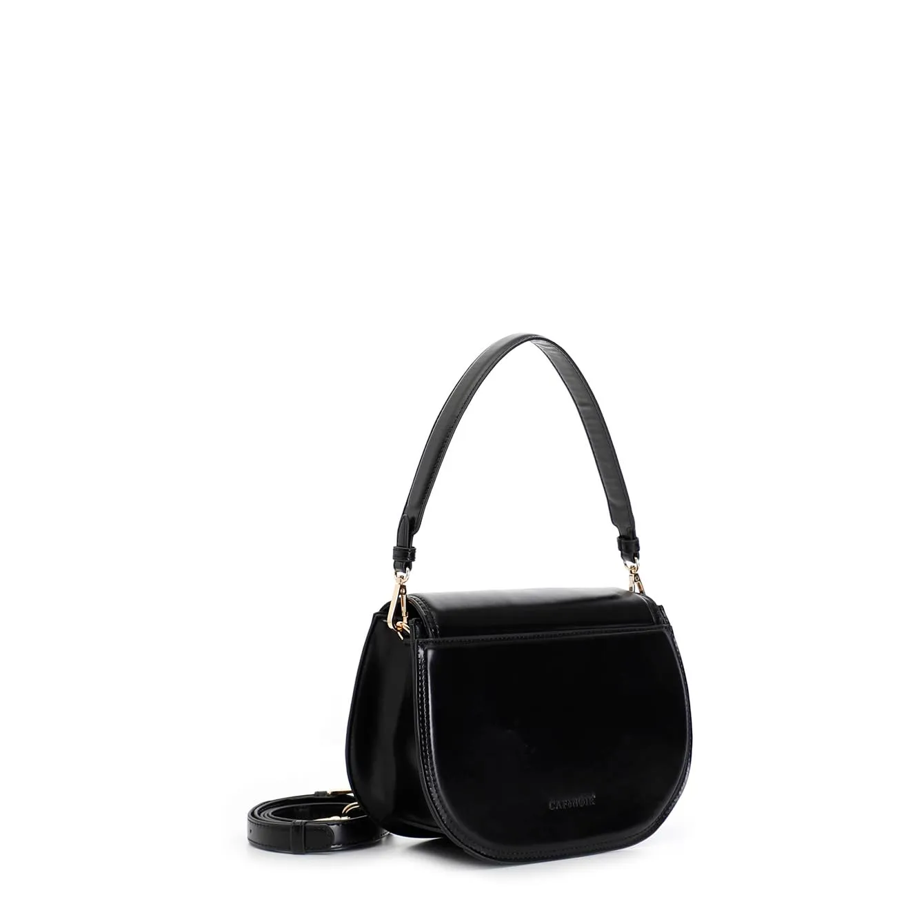 CafèNoir Pattina Abrasivato Borsa a Spalla Nera Charm