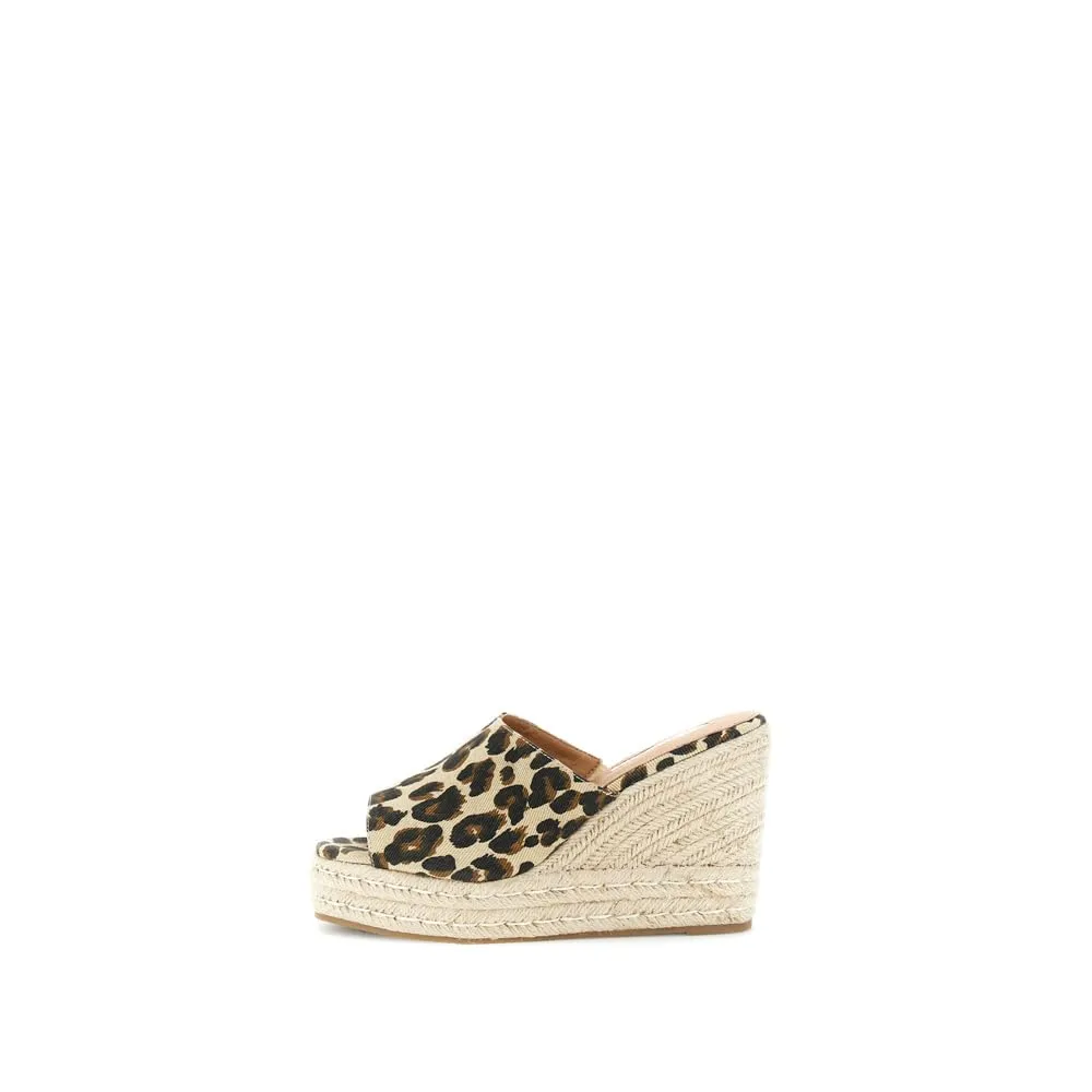 CafèNoir Ciabatta Sandali Donna Canvas Zeppa 10,5 cm