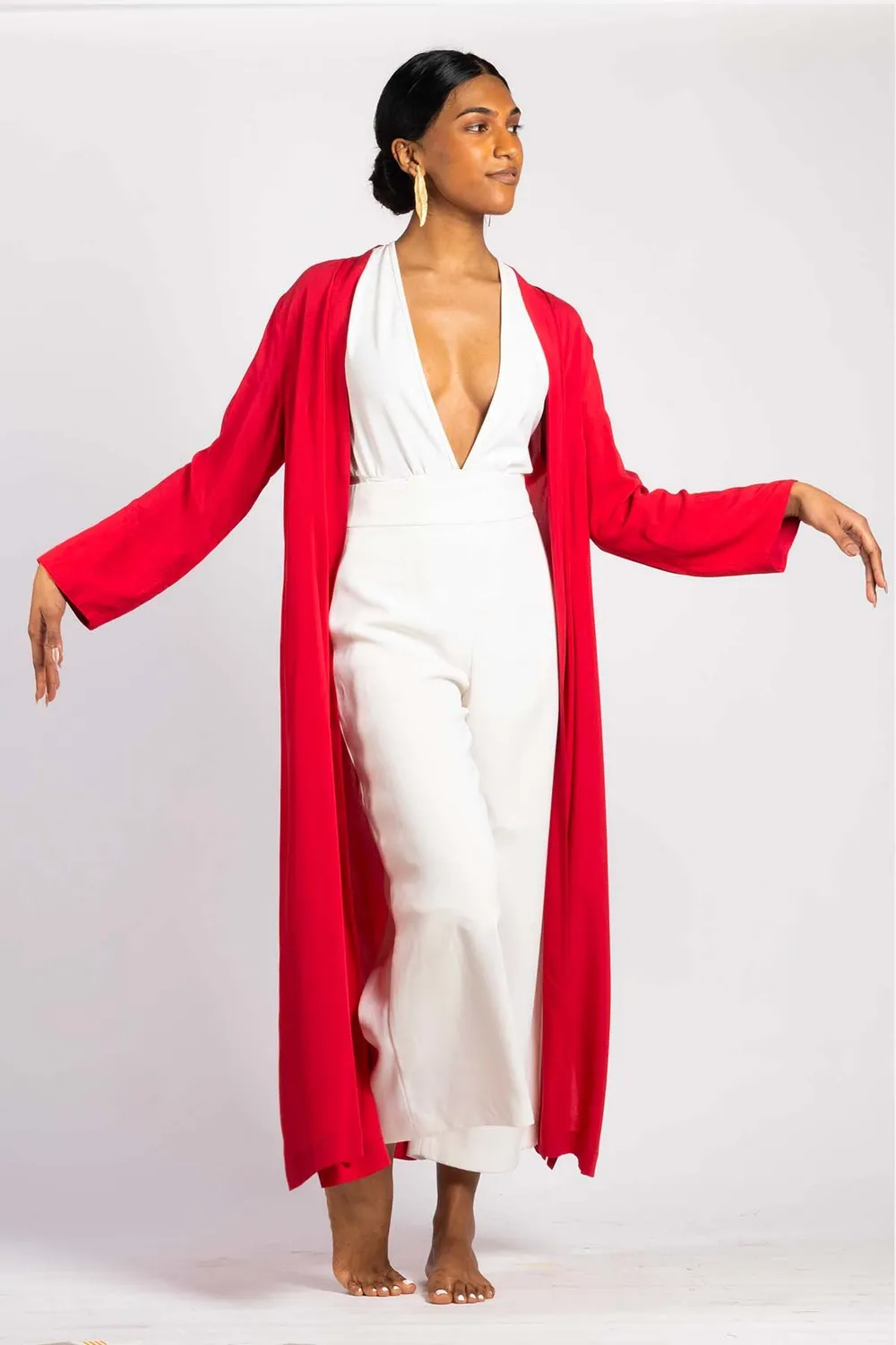 Figus Amalfi kimono viscosa rosso 100% viscosa