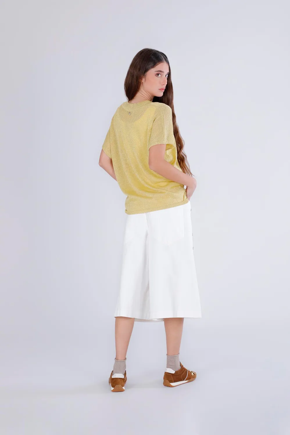 CafèNoir Maglia Aletta Filato Lurex Giallo