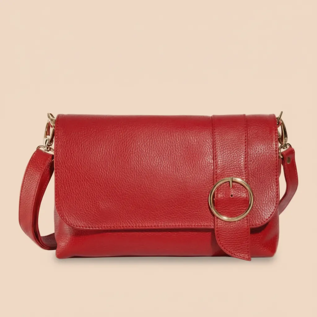 Figus Ele clutch pelle tracolla asimmetrica