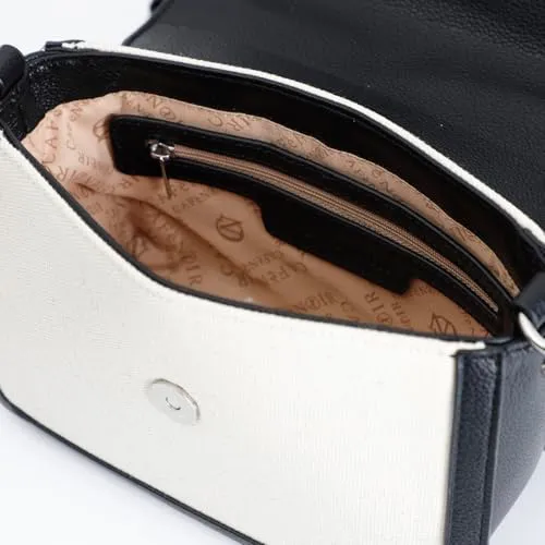 CafèNoir Tracolla Pattina Canvas Borsa a Tracolla Nera