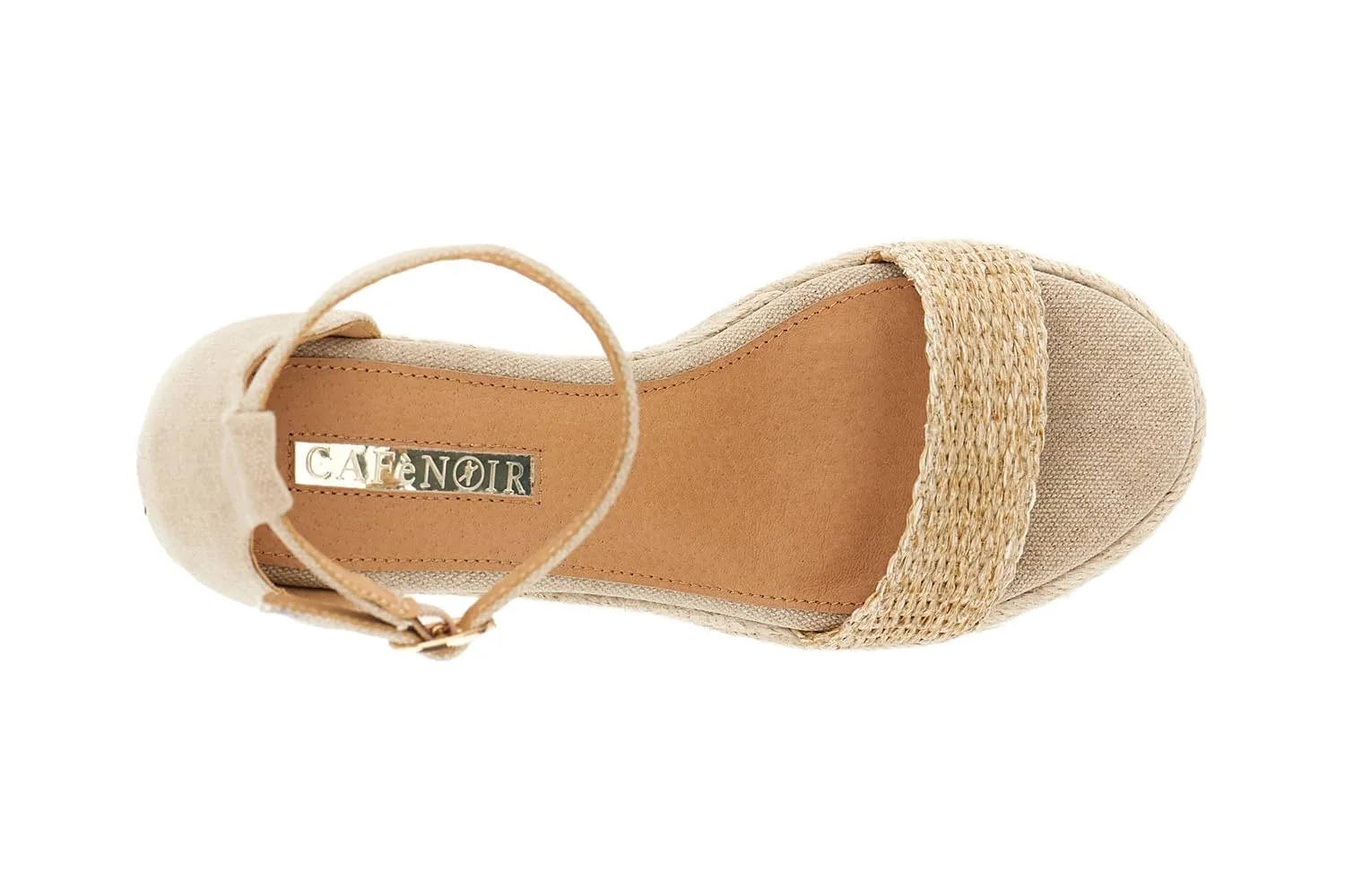 CafèNoir Sandali Zeppa Corda Camel Soletto Pelle