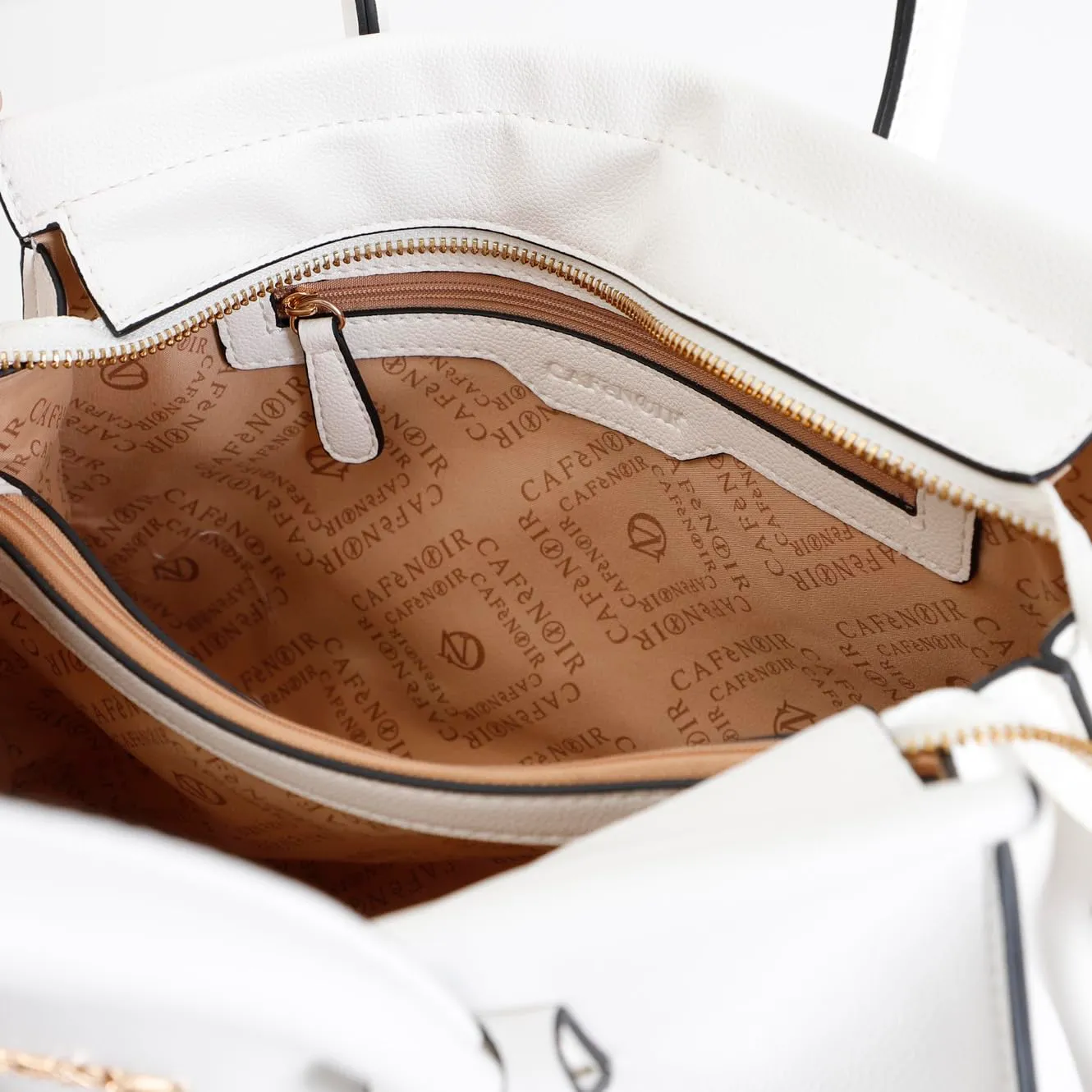CafèNoir Borsa Fibbiette Rivetti Tracolla Bianca