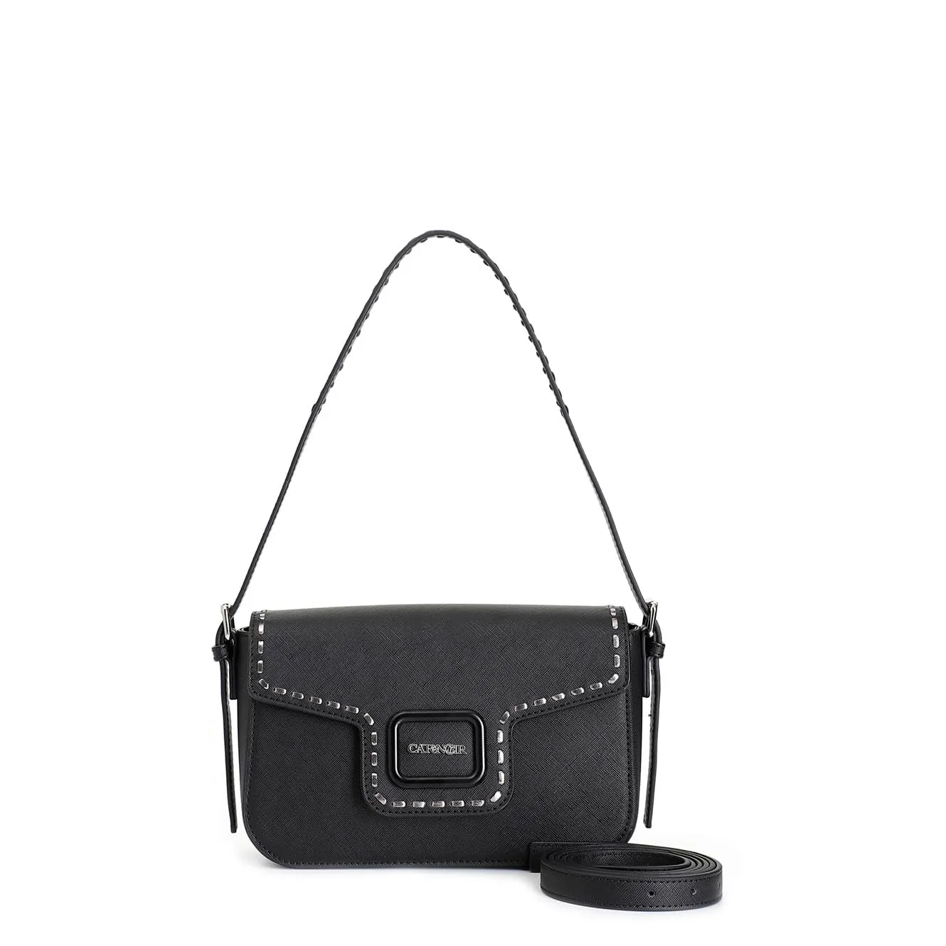 CafèNoir Saffiano borsa a spalla bianca smaltata