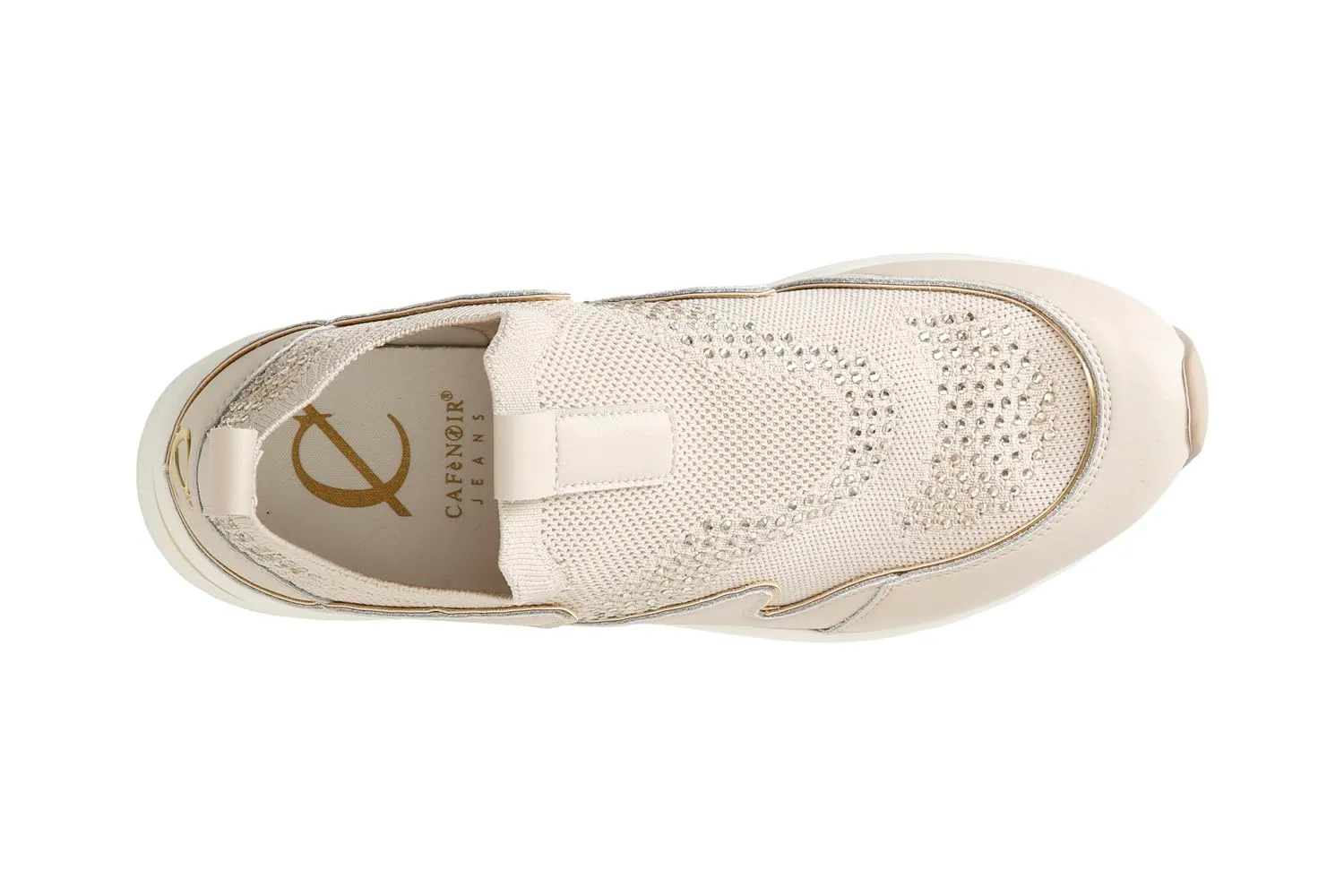 CafèNoir Slip-on Tessuto Strass Sneakers Donna 39 Cipria