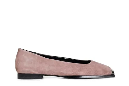 CafèNoir Ballerine Camoscio Rosa Antico Puntale Metallico