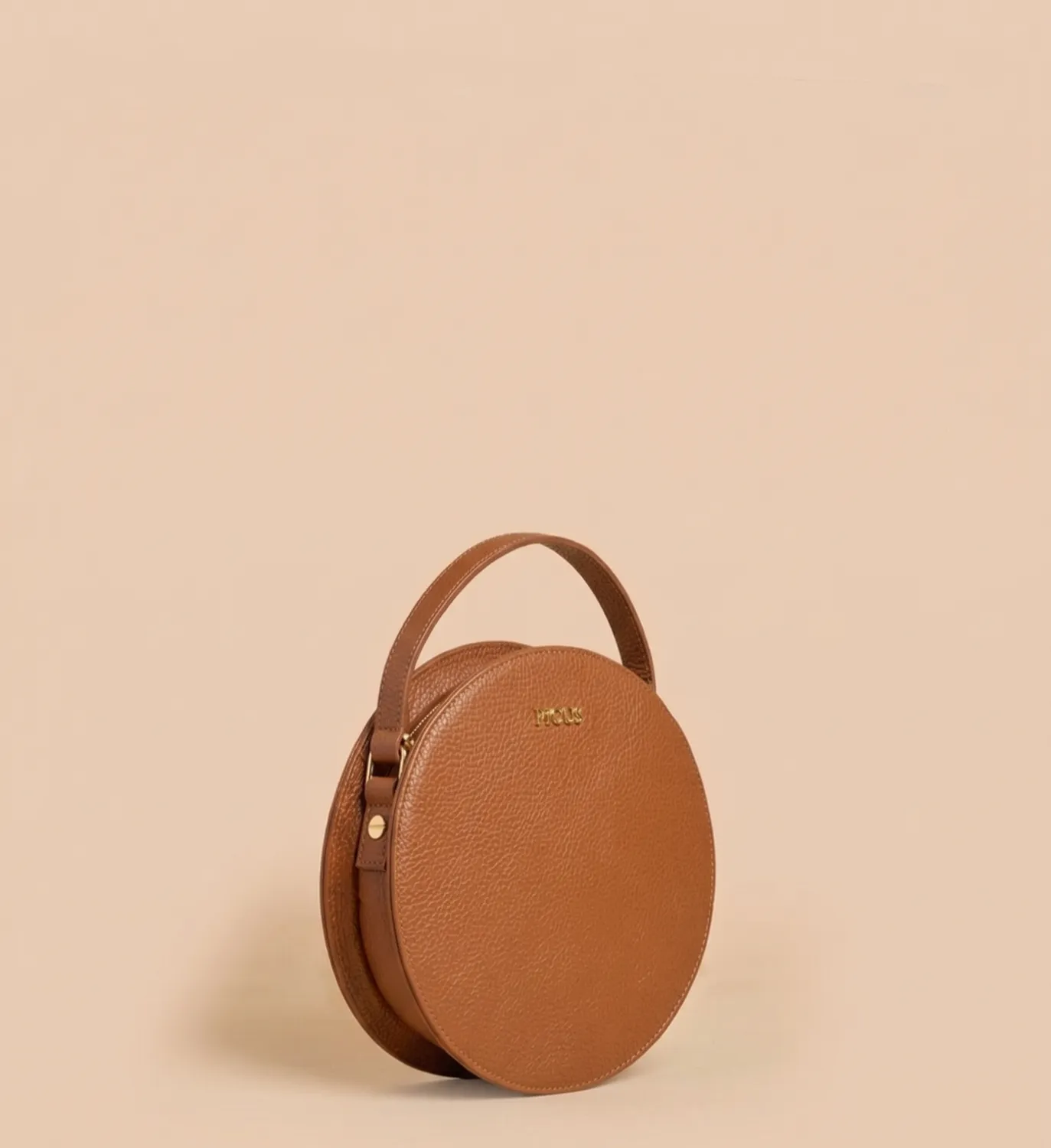 Figus Circle Small borsa tracolla gialla con zip
